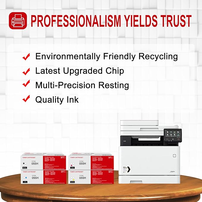 1 Pack 055H 3017C001 Yellow Whit chip Toner Cartridge: Compatible CRG 055H 3017C001 Replacement for Canon Color ImageClass MF740 LBP660C LBP664Cdw MF740C MF745Cdw i-SENSYS LBP660 MF740 Printer