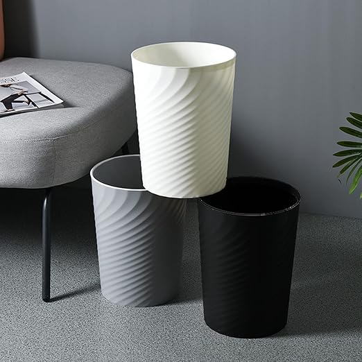 Bathroom Trash Can 1.8 Gallon Waste Basket 2 Pack Small Garbage Can for Toilet Office Bedroom, White