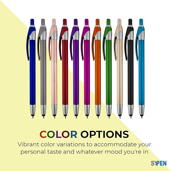 Personalized With your Custom Logo or Text Pens-Pack of 450- for Marketing, Parties, and Events, 2 in 1 Capacitive Stylus & Ballpoint Pen Compatible With Touchscreen Devices, Blue Ink, Black Pens