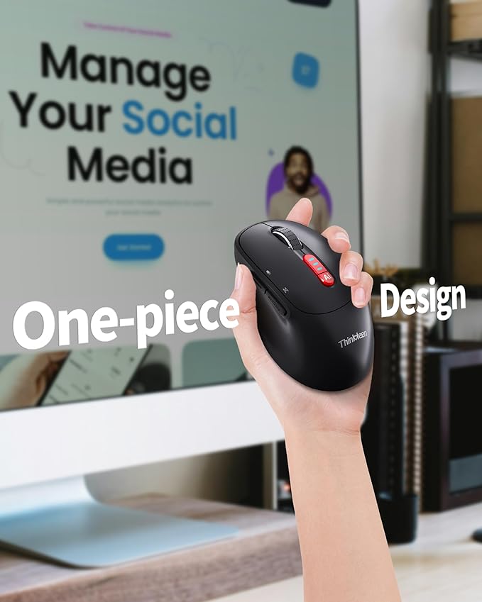 2025 AI Mouse, Bluetooth Wireless Mouse with Voice Input Search, Voice and Word Translation, Form Document Output, Code Generation, AI Writing, AI Drawing, Rechargeable, for Windows, macOS(Black)