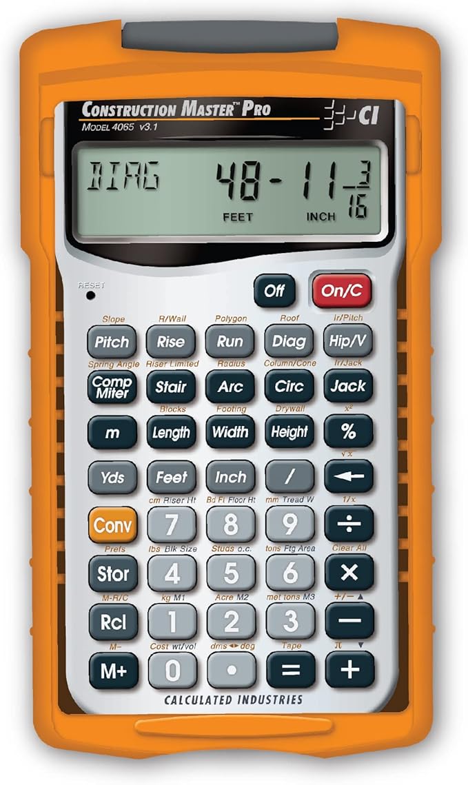 Calculated Industries 4065 Construction Master ProCalculator & 2140 Construction Master Pro Workbook and Study Guide | 4 Comprehensive Sections | Site Development | Footings, Slabs, Walls