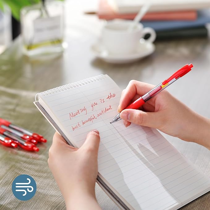 Jetec 500 Pcs Premium Gel Roller Pens Bulk, Fine Point 0.7 mm, Retractable Gel Ink Roller Ball Pens for Writing Journaling Taking Notes Office (Red)