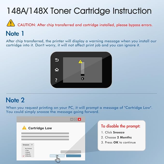 148A W1480A Toner Cartridge Black Compatible Replacement for HP 148A 148X W1480A W1480X for HP Laserjet MFP 4101fdw 4101fdn Pro 4001dw 4001dn 4001n Printer Ink (4 Pack)