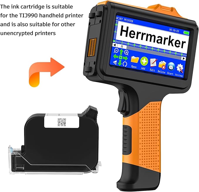 Original New 42ml Quick Dry Ink Cartridge, Replacement Compatible for 0.5inch/12.7mm Handheld Inkjet Printer TIJ314/TIJ990/T1000 (White)