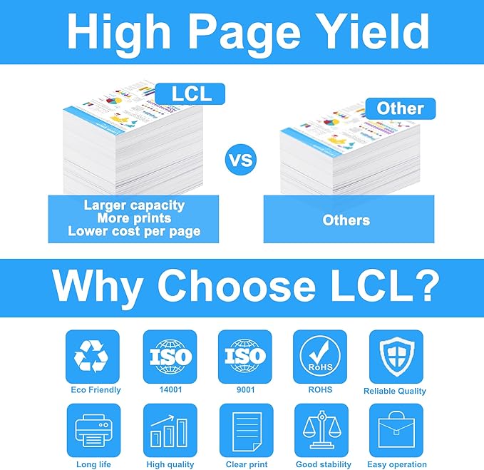 LCL Compatible Ink Cartridge Replacement for Brother LC105 XXL LC1053PK LC105C LC105M LC105Y 1200 Pages MFC-J4710DW MFC-J4610DW MFC-J4510DW MFC-J4410DW MFC-J6520DW MFC-J6720DW MFC-J6920DW (2C2M2Y)