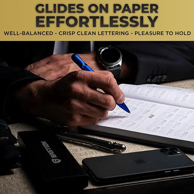 BASTION® Luxury Bolt Action Pen, Durable Professional Ballpoint Pen with Fine Tip, EDC Pen, Ink Refillable Pen for Birthday Gift, Travel Pen for School and Work