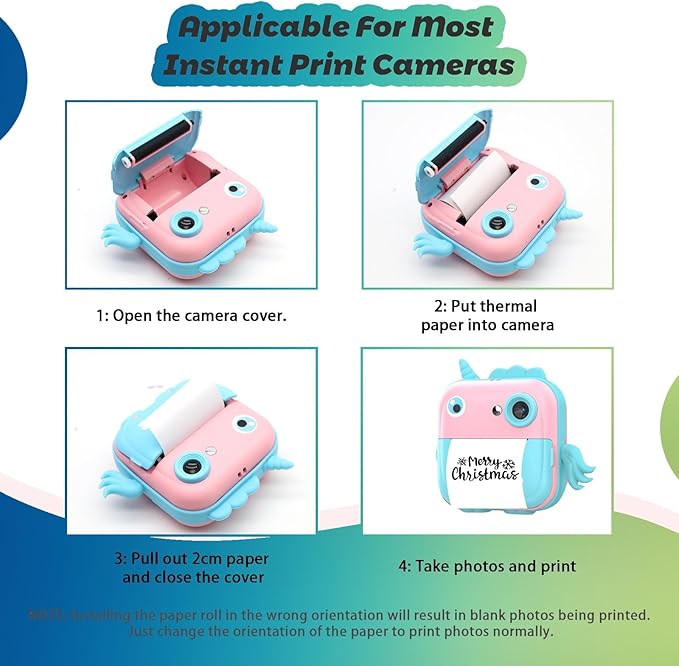 5 Rolls Thermal Paper & 5 Rolls Self-adhesive Stickers for Mini Receipt Printer - White Portable Bluetooth Pocket Printer Paper Refill