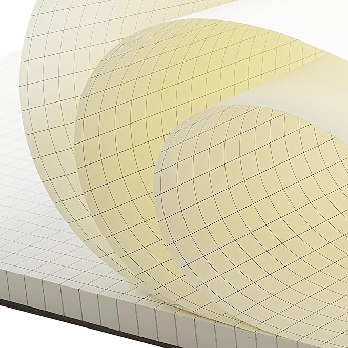 5 Pack A4 Graph Paper Pads, Quad Grid Paper Pad, 80 Sheets/Pad, Graph Paper Notebook for Office Supplies, Architects, White