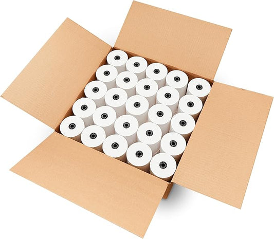 (25 Rolls) 3" x 165' 1-Ply Bond Receipt Paper POS Cash Register Point of Service Printer Paper SP700, 07901, 07706, 220,8340, m188b