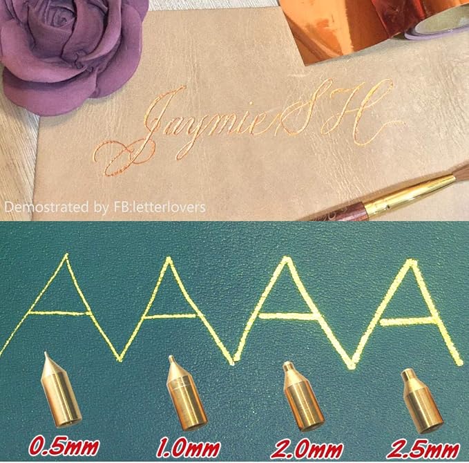 KINGTOOL Hot Foil Embossing Stamping Pen with 6 Rolls Hot Foil Papers, USB Powered (with 4 Nibs) (Blue)