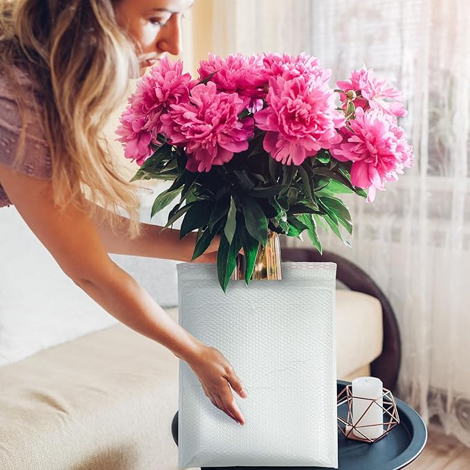 Ireer 10 Pack Extra Large 24 x 28" Bubble Mailers Poly Padded Envelopes Cushioned Mailing Envelopes Bubble Padded Mailers Self Adhesive Waterproof Shipping Bags for Business Christmas Gift Packaging