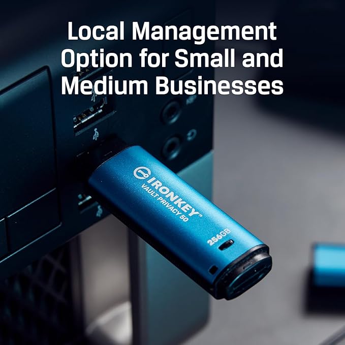 Kingston Ironkey Vault Privacy 50 USB-C 512GB Encrypted Flash Drive | FIPS 197 Certified | XTS-AES 256-bit | BadUSB and Brute Force Protection | Mult-Password Option | IKVP50C/512GB