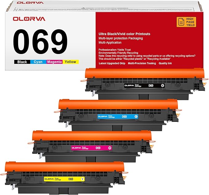 069 Toner Cartridge Set MF753Cdw - 4 Pack Replacement for Canon 069 Toner Cartridge Set 069H Works for Canon Color ImageCLASS Mf753cdw MF751Cdw MF752Cdw LBP674Cdw MF752Cdw MF756Cx LBP673Cdw (B/C/Y/M)