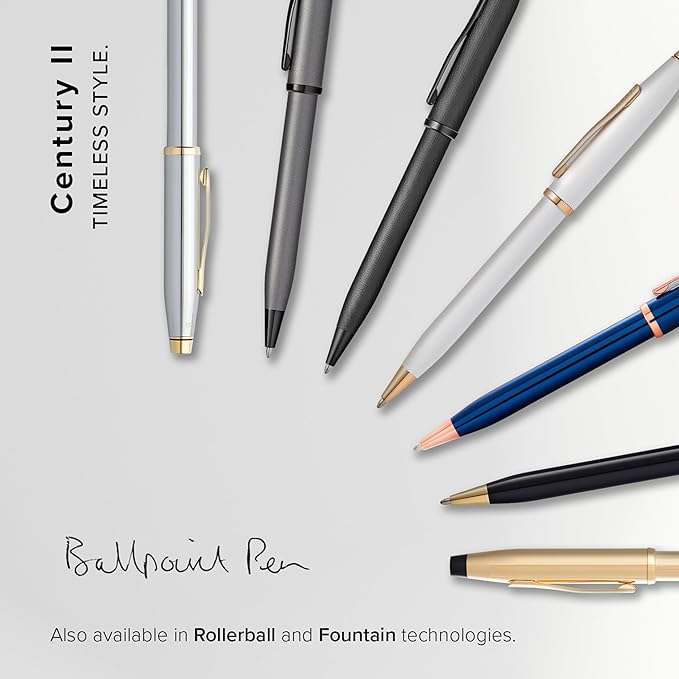 Cross Century II Refillable Ballpoint Pen Presented in a Luxury Gift Box - Medium Point, Black Ink, Medalist