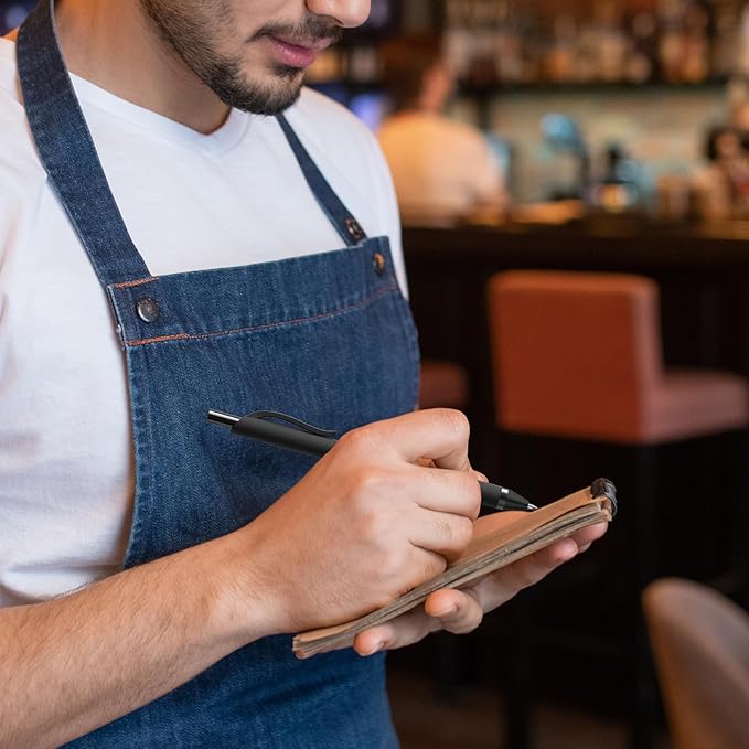 50 Pack Black Ink Pens - Bulk Pens, 1.0MM Medium Point Ballpoint Pens, Smooth Writing No Bleed Retractable Ball Point Pen (Black)