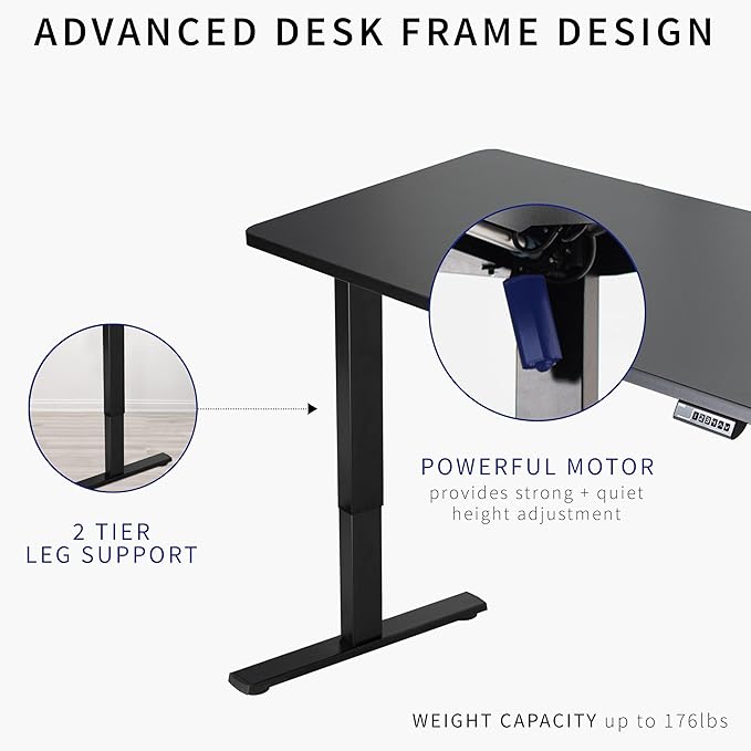 VIVO Electric 60 x 24 in Standing Desk, Memory Height Adjustment, 1B Series, One-Piece Reclaimed Wood Top, Gray Frame, DESK-KIT-1G6P