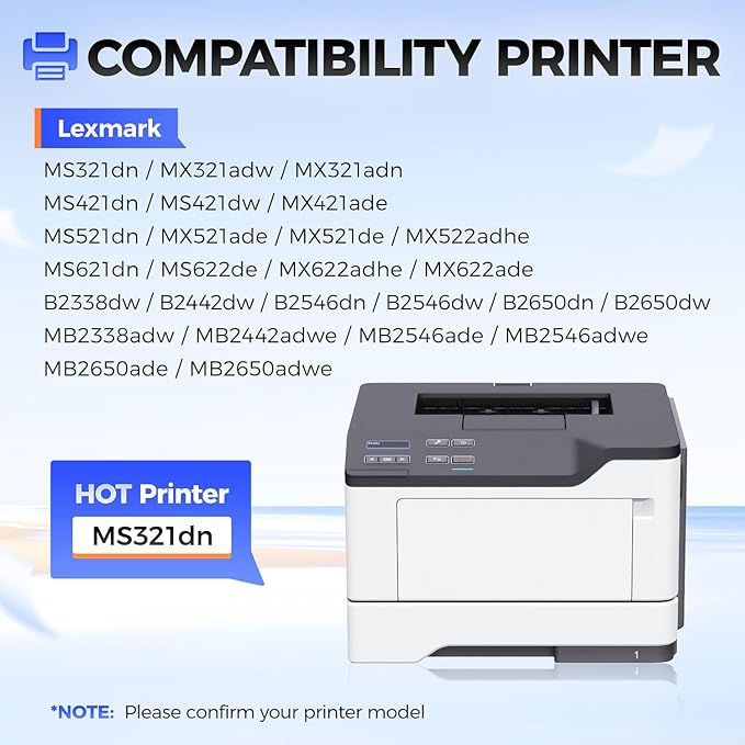 56F0Z00 Imaging Unit Replacement Compatible with Lexmark 56F0Z00 Drum Unit MS321 MS421 MS521 MX521 MX522 MS621 MX622 MS622 MX321 MX421 B2338 B2442 B2546 B2650 MB2338 MB2442 MB2546 MB2650 Laser Printer