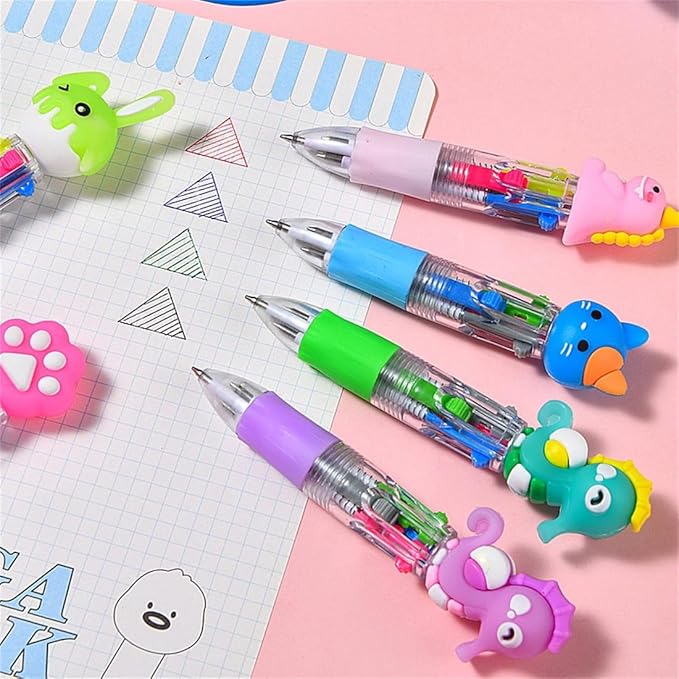 30 Pack Cute Multicolor Pens | Kawaii 4-in-1 Colors Ballpoint Pens for Kids- Perfect Party Favors, Classroom Prizes- Fun Writing Gifts for Boys Girls