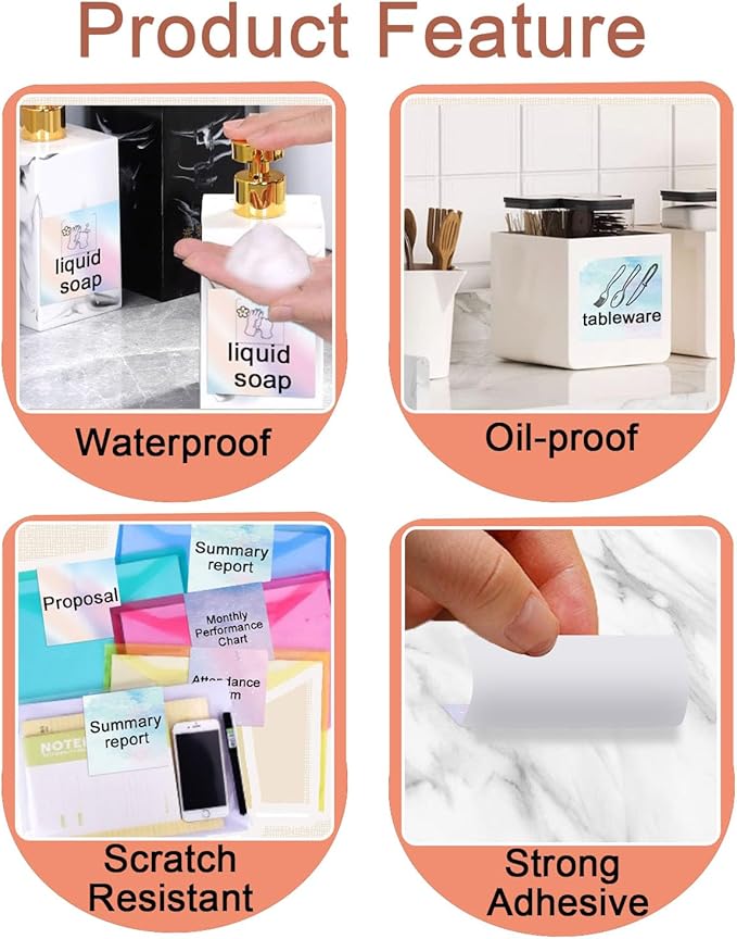 2''×2‘’ Square Thermal Sticker Labels, Self-Adhesive 2 Inch Direct Thermal Labels, Multi-Purpose Sticker for DIY Logo Design,Name Tag,QR Code, 500 Pcs/1 Roll, Starry Sky