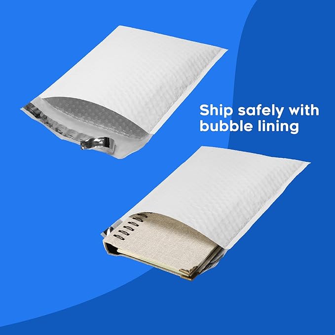 The Boxery 8.5x14.5''|#3 Poly Bubble Mailers- 100 Pack, Padded Envelopes, Self Seal, Waterproof Shipping Bags, Padded Mailers for Shipping & Packaging