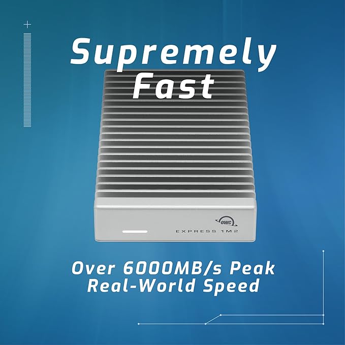 OWC Express 1M2 80Gb/s Portable NVMe SSD USB4 (Thunderbolt Compatible/USB-C) Ultra Fast External SSD Drive with Aluminum Heat Sink Enclosure (Enclosure Only)