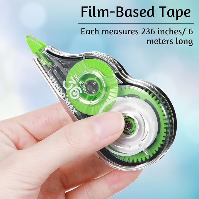 54 Pack Correction Tape Bulk White Correctional Fluid Tape Easy to Use Applicator Corrector Correct Wrong Writing Eraser for Office Education Supplies, 20 Feet