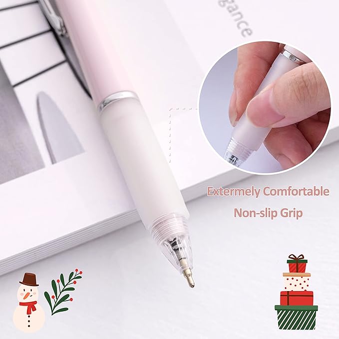 Ball Point Pen Black Ink Ballpoint Pens with Super Soft Grip Medium Point 1.0mm Office Pens (6 pack)