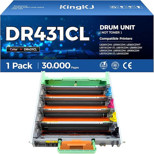 DR431CL Drum Unit High Yield Replacement for Brother DR-431CL Imaging Drum for MFC-L8900CDW MFC-L8690CDW HL-L8360CDW HL-L8260CDW MFC-L8610CDW MFC-L8905CDW MFC-L9570CDW HL-L8360CDWT Printer All-in-One