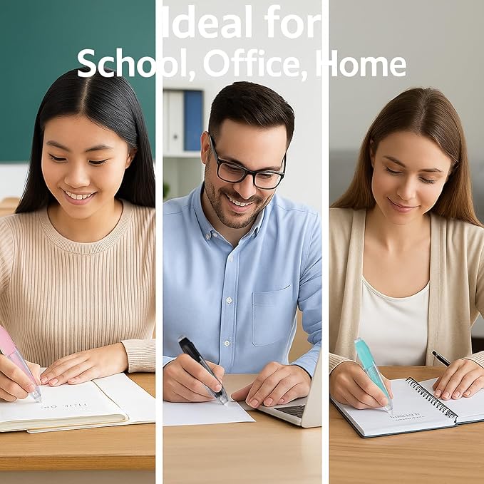 10 PCS Correction Tape Pens White-Out Applicator with Protective Cover, Smooth Ink Tape, Aesthetic Pen Design for School & Office Supplies (Retractable & Refillable)