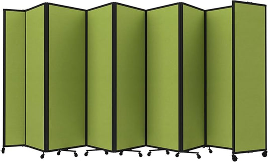 Versare Room Divider 360 Portable Wall Partition | Folding Panels | Large Freestanding Divider | Locking Wheels | Temporary Room Separator