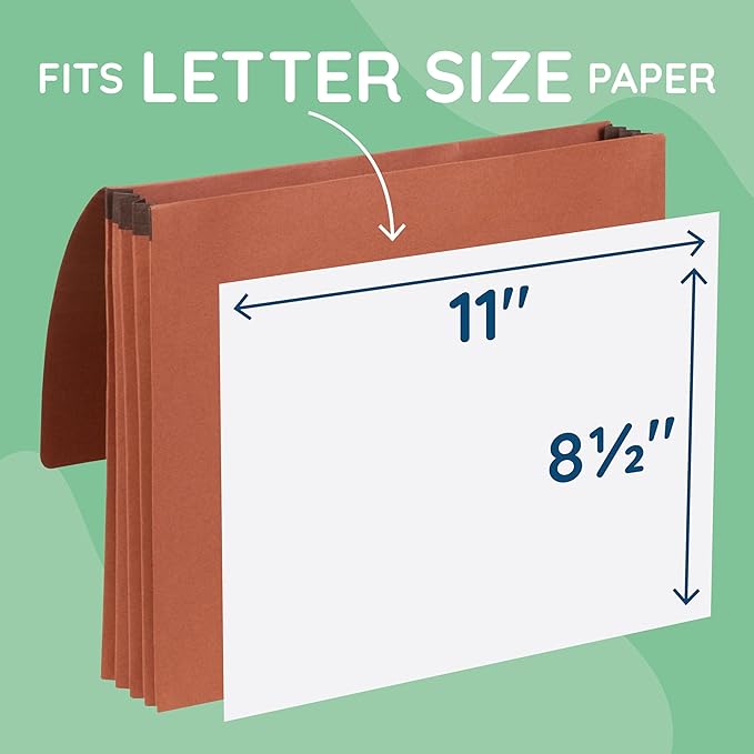 Blue Summit Accordion File Wallet with Flap and Cord Closure, Letter Size, 3.5” Expansion – 10 PackExpanding Accordion File Wallet, Letter Size, 3.5” Expansion, 10 File Wallets