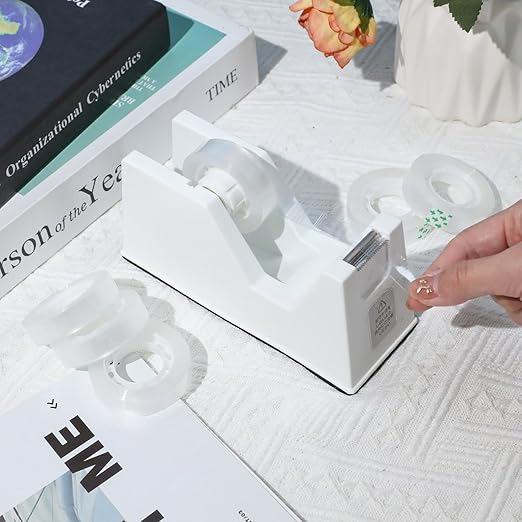 Jetec 100 Rolls Clear Tape Bulk Transparent Invisible Tape Refills 1/2 x 1260 Inches Glossy for Gift Wrapping Dispenser Office School Home Use Gift Wrap Desk Supplies