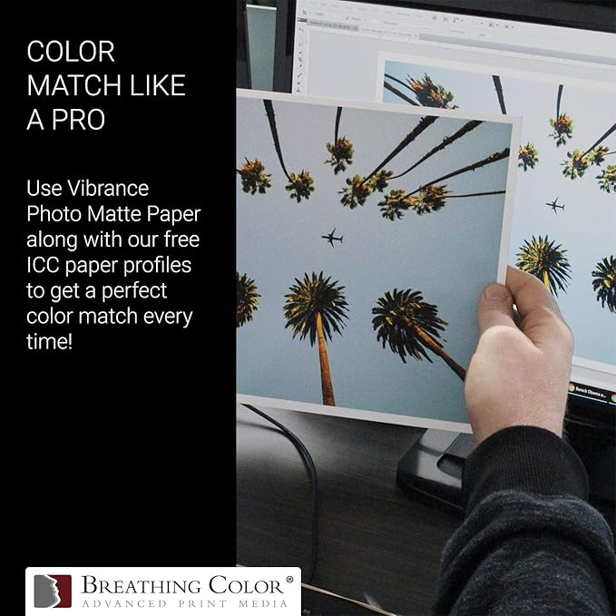 Vibrance Matte Photo Printer Paper 12 mil 230 gsm Matte Finish Premium Photo Paper Roll on 3in Core 24 inches x 100 ft Works with Most Inkjet Printer Professional Makes and Models Like Epson Canon HP