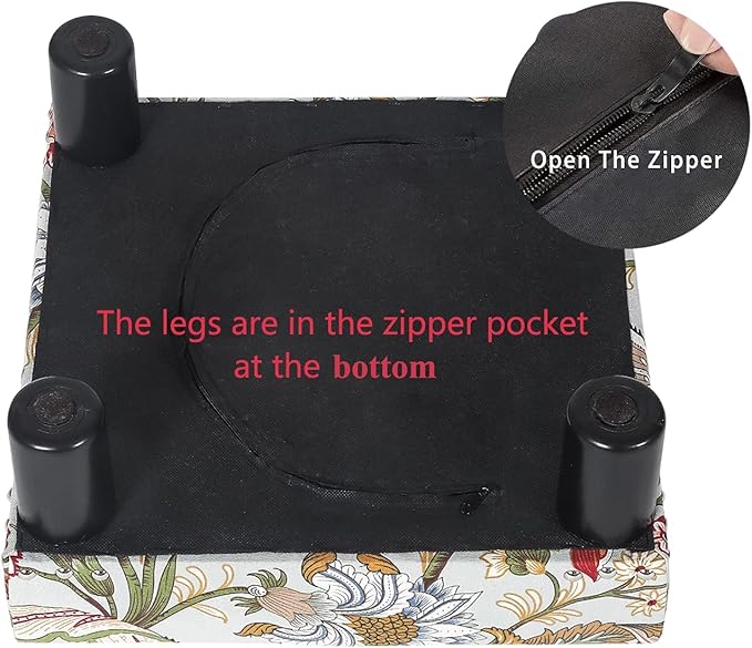 Joveco Small Foot Rest Stool Ottoman, 15" Fabric Square Footstool Upholstered Footrest for Chair, Under Desk, Office, Living Room, Boho Floral