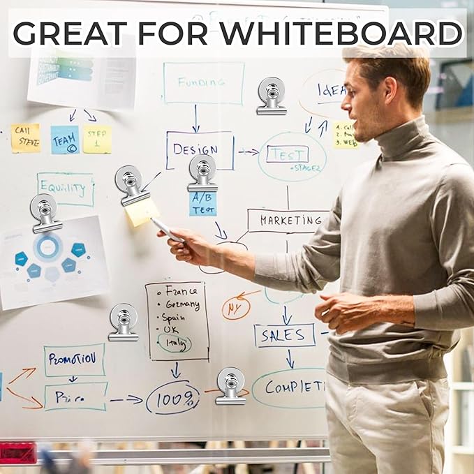 20 Pack Fridge Magnet Refrigerator Magnets, Strong Magnetic Clips, Heavy Duty Clip Magnets for Photo Displays, Whiteboard Magnets for Home, Office, Classroom