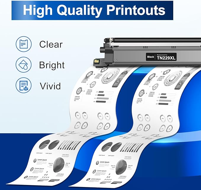 InkNI Compatible Toner Cartridges Replacement for Brother TN229XL Black TN229 TN229XLBK TN-229XL Toner High Yield Work for MFC-L3780CDW MFC-L3720CDW HL-L3280CDW HL-L3220CDW HL-L3300CDW Printer, 2 Pack