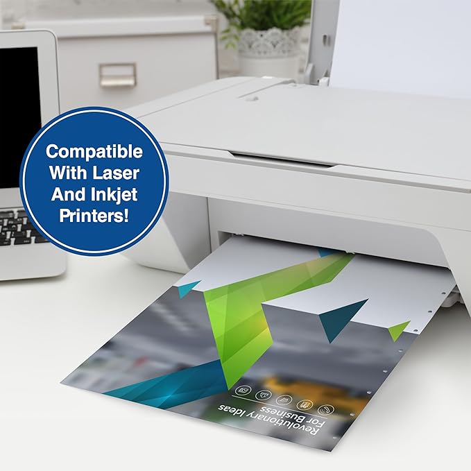 PrintWorks Professional Pre-Punched 11 Hole Velo Bind Paper for 11 Pin & 4 Pin Binding Spines - Book Binding Printer Paper - Made in the USA - 500 Sheets - 8.5" x 11" - 20 lb - 92 Bright White (04330)