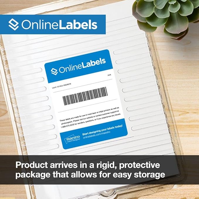 4 x 2 Rectangle Mailing Labels - Permanent, White Matte - Address, Shipping, Gift - Pack of 5,000-500 Sheets - Inkjet/Laser Printers - Online Labels