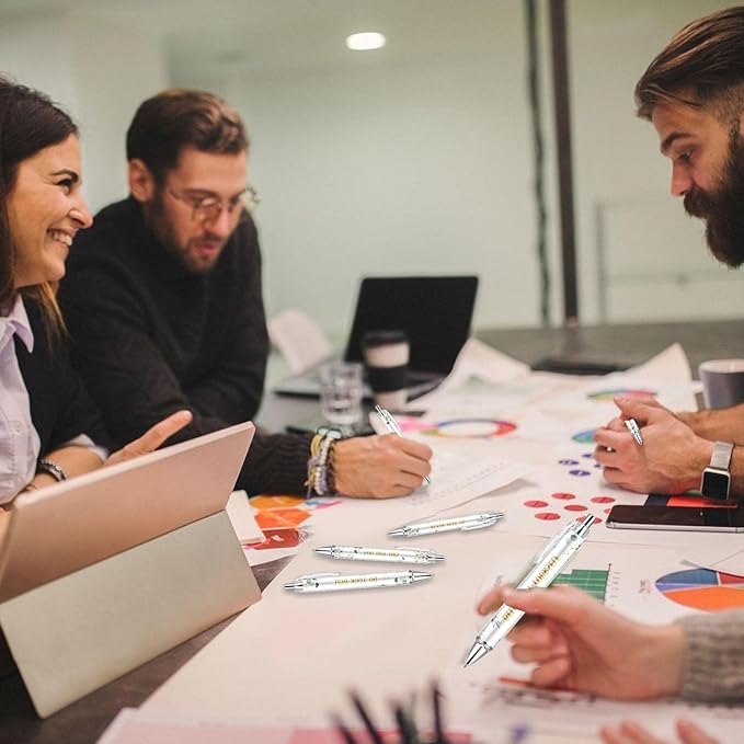 10PCS Inspirational Ballpoint Pen Green Eucalyptus Leaves Ballpoint Pen Employee Appreciation Gift Bulk Motivational Pens Black Ink Pens Set for School Teacher Office Employee Party Favors
