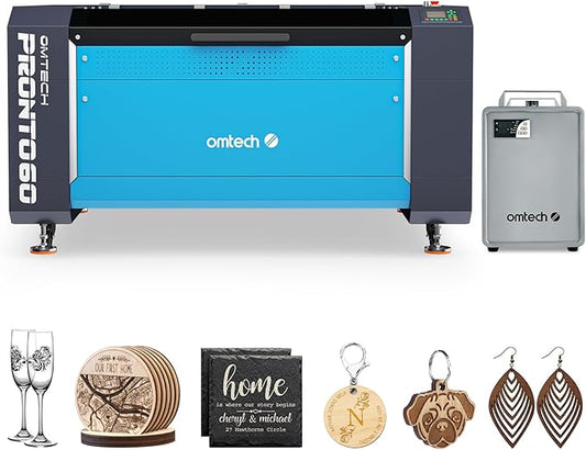 OMTech Pronto 90W CO2 Laser Engraver & Cutter with Water Chiller – 35"x24" Workspace, 1,000mm/s Speed, Autofocus, Air Assist, 2-Way Pass, for Wood, Acrylic & More
