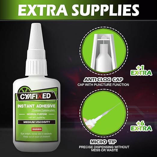 Super Glue Liquid, 4 oz Instant CA Glue Medium Cyanoacrylate Adhesive 113.8 Gram, Food Safe Superglue for Plastic Ceramic Metal Shoe Wood 3D Print Model Leather Glass Aquarium Craft Porcelain Rubber