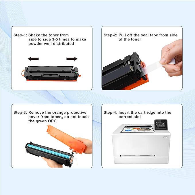 414A Toner Cartridges 4 Pack Replacement for HP Color Laserjet Pro MFP M479fdw MFP M479fdn, Enterprise MFP M454dw M454dn M480f M479 M454 Printer Ink (Black,Cyan,Magenta,Yellow)