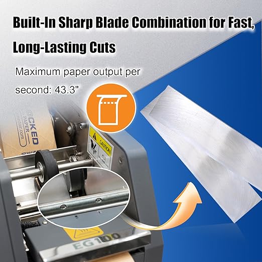 Automatic Kraft Tape Dispenser, Up to 3" Width, One-Touch Moistening & Heating, Grey, LockedPaper-EG100