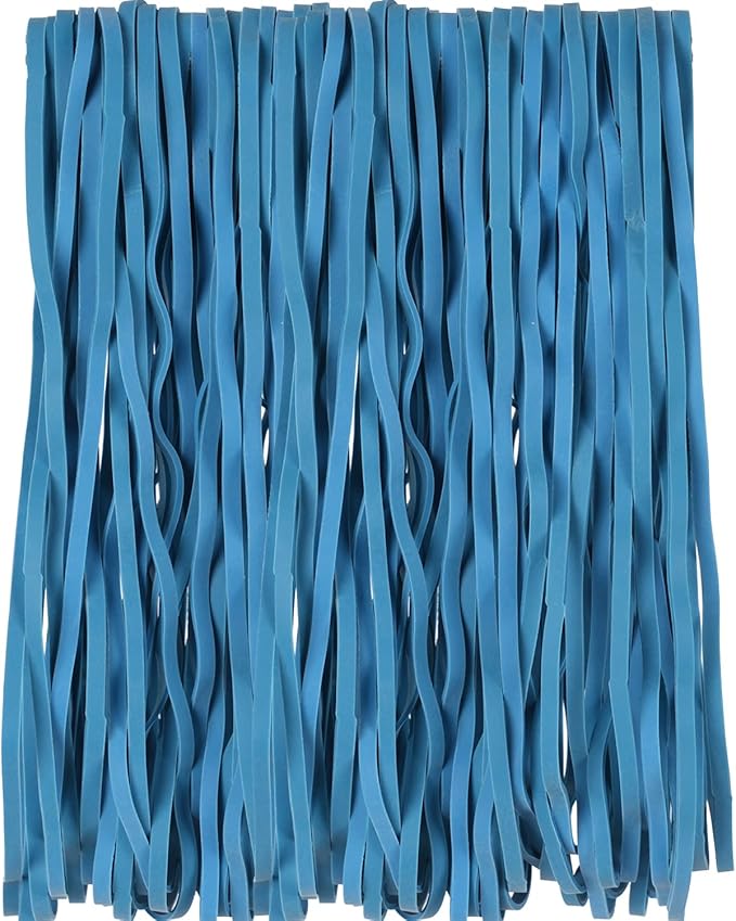AMUU Rubber Bands Large Flat Fold Length 12inch 40 Pieces Fits 8-33 Gallon Trash Cans Blue Heavy Duty Elastic Rubber Bands for File Folders Office Home Supplies