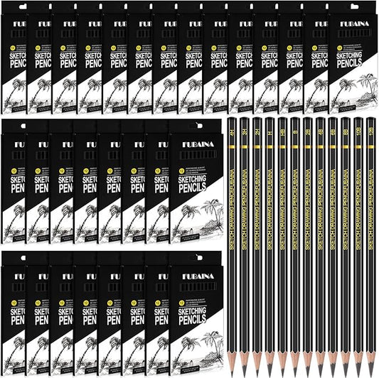 360 Pcs Drawing Sketching Pencil Set Professional (12b - 4h) Graphite Charcoal Gift Bulk for Artists Beginners, Pro Artists, Drawing Art, Sketching
