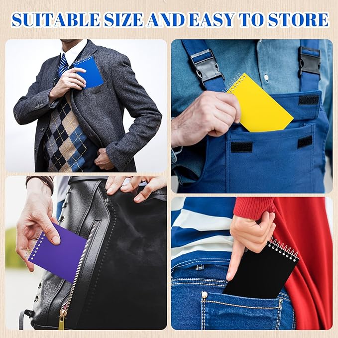 24 Pcs Small Pocket Notebooks 3 x 5 Inch Mini Memo Spiral Notepads Top Bound College Ruled Lined Note Pads for Back School Office Journaling Noting, 75 Sheets/Pad (Fresh Color)