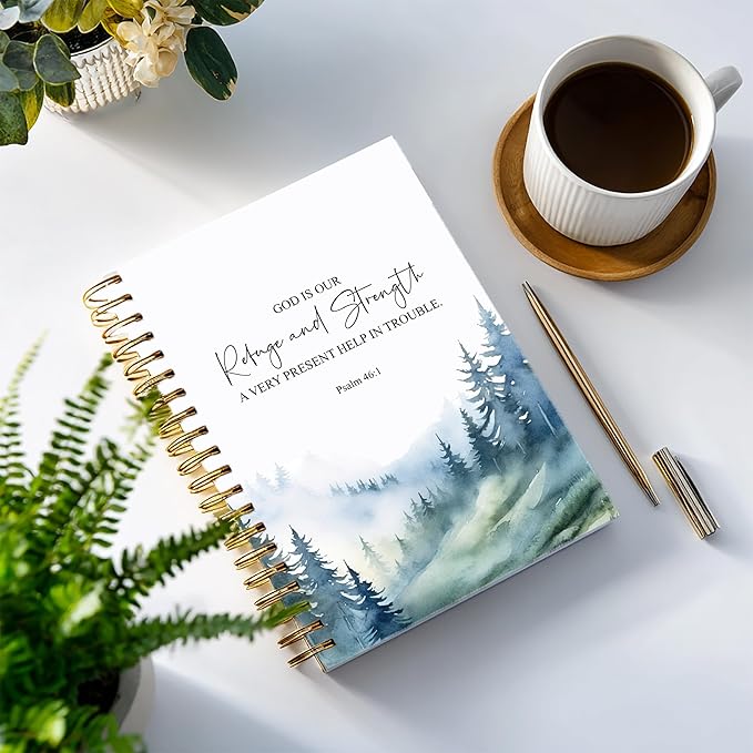 Bible Notebook, A5 Spiral Christian Journal with Floral Pink Butterfly Notebook, Bible Verse-God Says You Are, Inspirational Notebooks for Women, Bible Study, Gift for Birthday Christmas