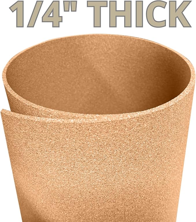 Manton Cork Premium Cork Roll - 3’ x 12’ x 1/4”, 100% Natural Facing Grade Material, Custom Cut Cork for Home, School, and Office Walls & Bulletin Boards