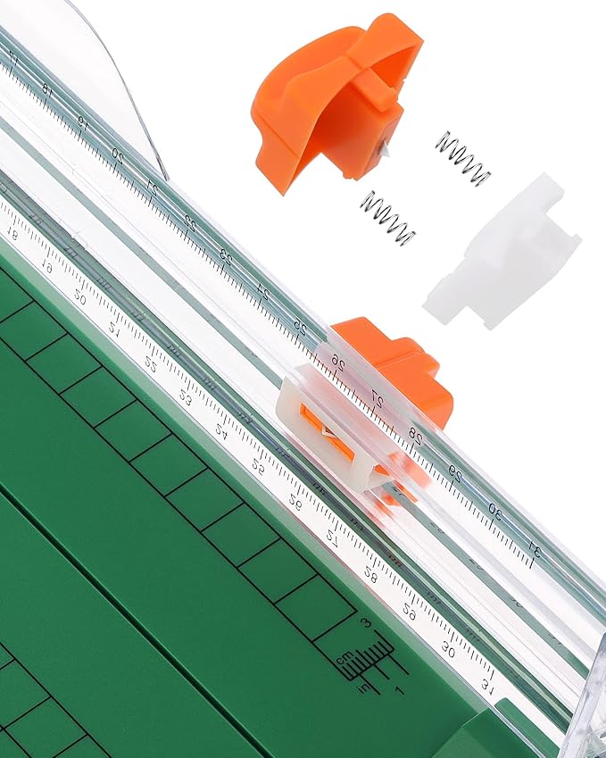 Firbon Green A4 Paper Cutter 12 Inch Titanium Straight Paper Trimmer with Side Ruler for Scrapbooking Craft, Paper, Coupon, Label, Cardstock