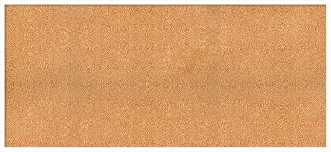 Amanti Art Natural Cork Board for Wall, 27x59 Vision Board with White Frame, Oversize Corkboard Office Decor for Home Organization, Modern Corkboard Pinboard to Display Items for Home Organization in